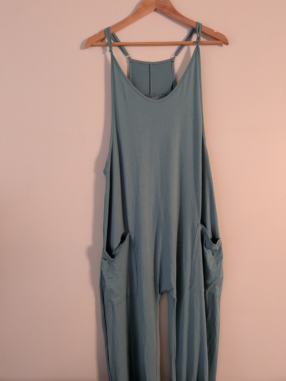 NWOT Women's Dusty Teal Pocket Jumpsuit Dress
